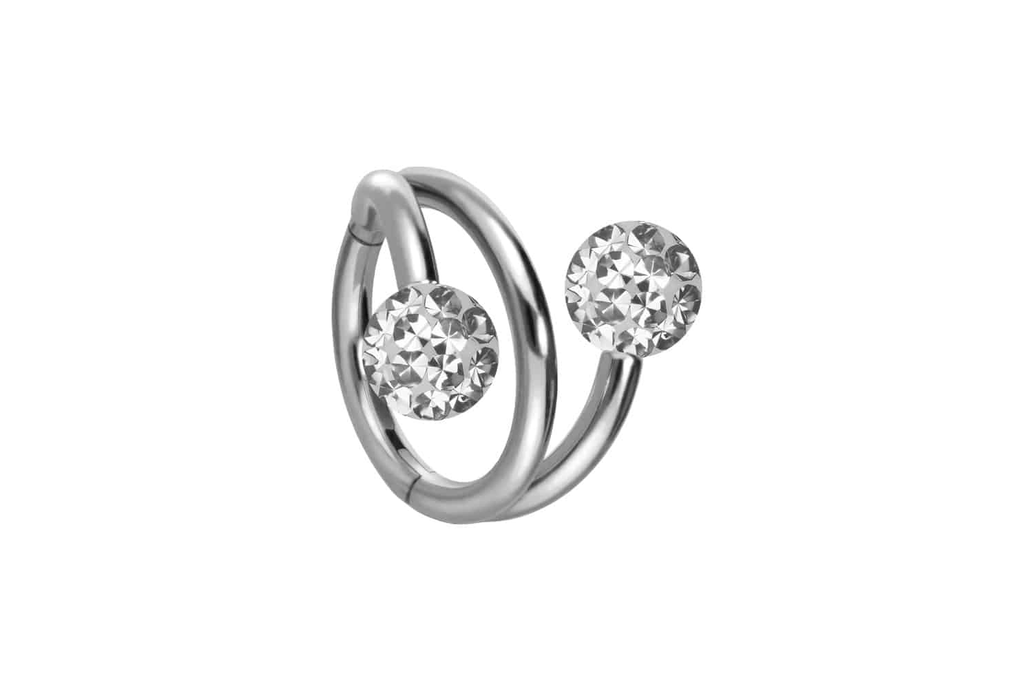 Titan Segmentring Clicker Piercing mit Innengewinde 3 RINGE + 2 EPOXY-KUGELN